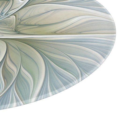 Floral Dream Pattern Abstract Blue Khaki Fractal Snijplank (Hoek)