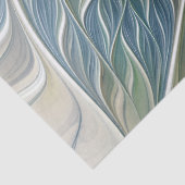 Floral Dream Pattern Abstract Blue Khaki Fractal Tissuepapier (Detail)