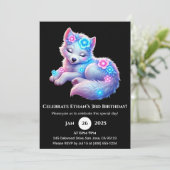 Floral Dream Wolf Art Invitation Anniversaire (Debout devant)