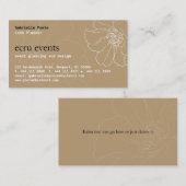 Floral Dreams Ecru Visitekaartje (Voorkant / Achterkant)