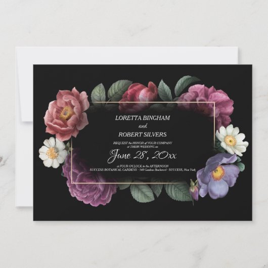 Floral Dreams Wedding Invitation Kaart (Voorkant)