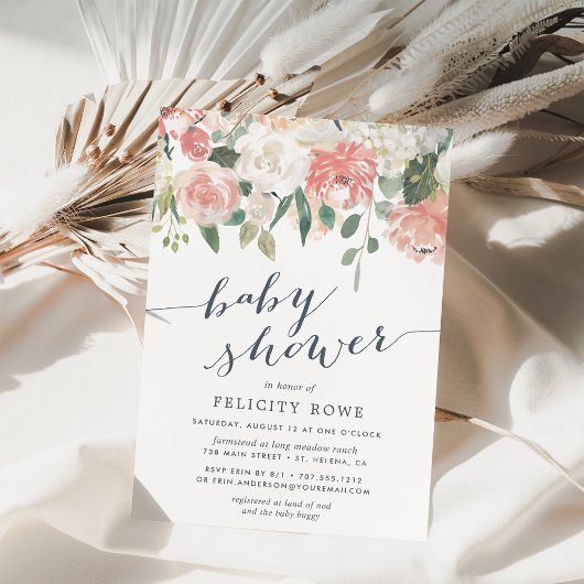 Floral du milieu de l'été | Invitation Baby shower