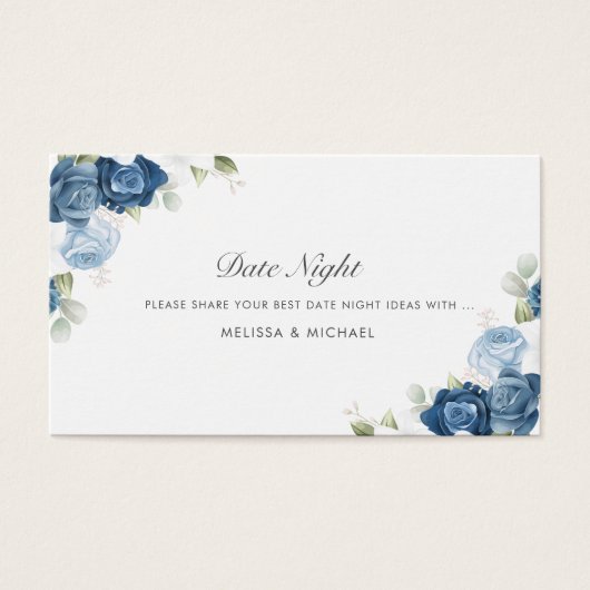 Floral Dusty Bleu Vert Mariage Date Jar de nuit (Devant)