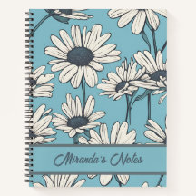 Floral Dusty Blue Daisy gepersonaliseerd
