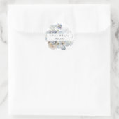 Floral Dusty Blue Elegant Envelope Sticker (Tas)