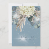 Floral Dusty Blue Elegant Wedding Kaart (Achterkant)