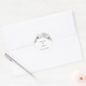 Floral Dusty Blue en White Envelope Seal Sticker (Envelop)