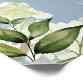 Floral Dusty Blue Engagement Affiche de bienvenue (Coin)