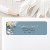 Floral Dusty Blue Eucalyptus Elegant Disco Etiket (Insitu)