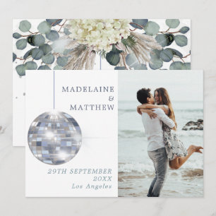 Floral Dusty Blue Eucalyptus Elegant Wedding Save The Date