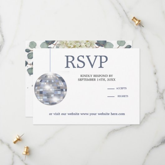 Floral Dusty Blue Eucalyptus Elegant Wedding Save The Date (Voorkant / Achterkant in situ)
