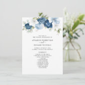 Floral Dusty Blue Eucalyptus Wedding Programme (Staand voorkant)