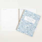 Floral Dusty Blue Flower Modern Maid of Honor Naam Planner (Display)