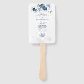 Floral Dusty Blue Foliage Wedding Ceremony Program Handwaaier (Voorkant)