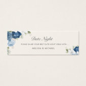 Floral Dusty Blue Mariage Date Jar de nuit (Devant)