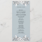 Floral Dusty Blue Monogram Programme de mariage (Dos)