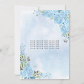 Floral Dusty Blue Princess Birthday Quinceanera Kaart (Achterkant)