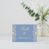 Floral Dusty Blue Wedding  Plaatskaartje (Staand voorkant)