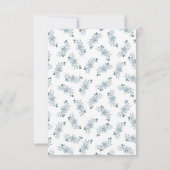 Floral Dusty Blue Wedding RSVP Kaartje (Achterkant)