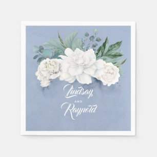 Floral Dusty Blue Wedding Servet