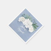 Floral Dusty Blue Wedding Servet (Hoek)