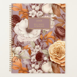  Floral Dusty Lila Perzik Waterverf Flower Planner