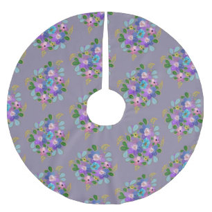 Floral Dusty Paarse Spring Flowers tuin Kerstboom Rok