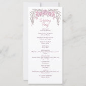 Floral Dusty Roos Blush Bourgogne Wedding Program (Achterkant)