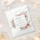 Floral Dusty Roos Gold Weddenschap Hartelijk dank Bedankzakje (Geknipt)