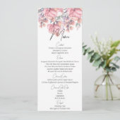 Floral, Dusty roos Wedding Menu (Staand voorkant)