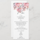 Floral, Dusty roos Wedding Menu (Voorkant / Achterkant)