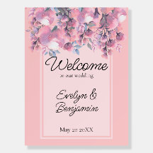 Floral Dusty Rose Bienvenue au mariage