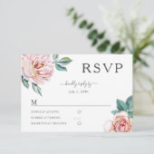 Floral Dusty Rose Blush Peonies rose Mariage RSVP (Debout devant)