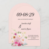 Floral Dusty Rose Enregistrer la date Invitation (Devant / Derrière)