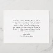 Floral Dusty Rose Gold Foil Mariage Carte de remer (Verso)