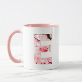 Floral E Initial Mug | Personalized Name & Traits Mok