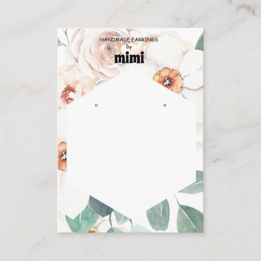 Floral Earring Display Visitekaartje (Voorkant)