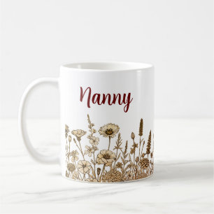 Floral Earth Tones NANNY PERSONALISEREN Design Mok