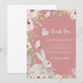 Floral Easter Baby shower Dank u kaart (Voorkant / Achterkant)