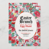 Floral Easter Brunch & Egg Hunt Uitnodiging (Voorkant / Achterkant)