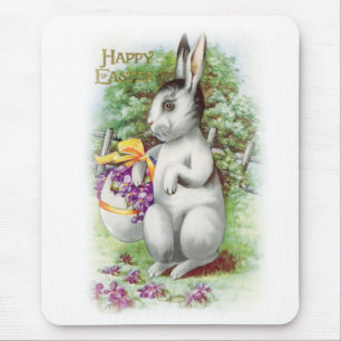 Floral Easter Bunny Muismat