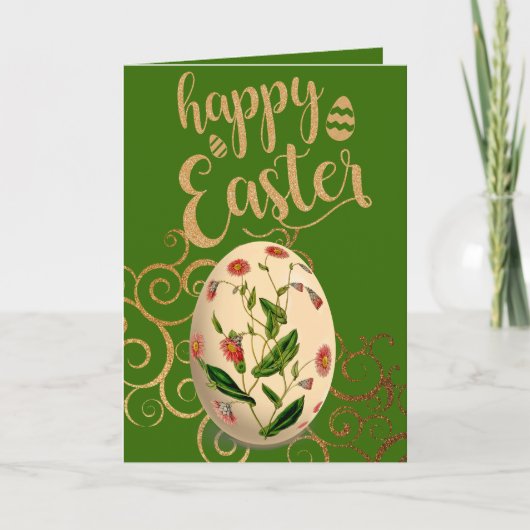 Floral Easter Egg Holiday Kaart (Voorkant)