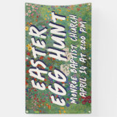 Floral Easter Egg Hunt Banner with Painted Flowers (Verticaal)
