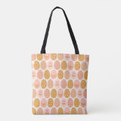 Floral Easter Egg Pattern Boho Pink Personalized Draagtas (Achterkant)