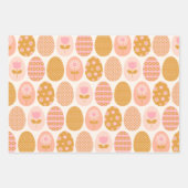 Floral Easter Egg Pattern in Boho Pink Yellow Gold Inpakpapier Vel (Voorkant 3)
