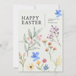 Floral Easter Party Invitation Kaart