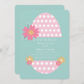 Floral Easter Pattern Egg Dinner Brunch Family Kaart (Voorkant / Achterkant)