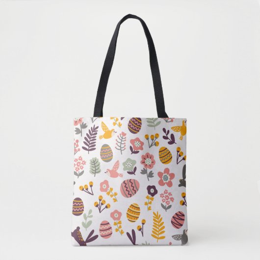 Floral Easter Spring Pattern | Canvas tas (Voorkant)