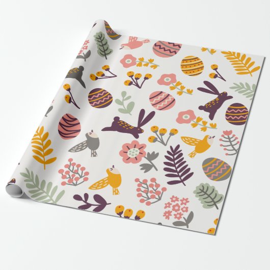 Floral Easter Spring Pattern | Papier voor onmidde (Uitgerold)