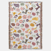 Floral Easter Spring Pattern | Throw Blanket Deken (Voorkant Verticaal)